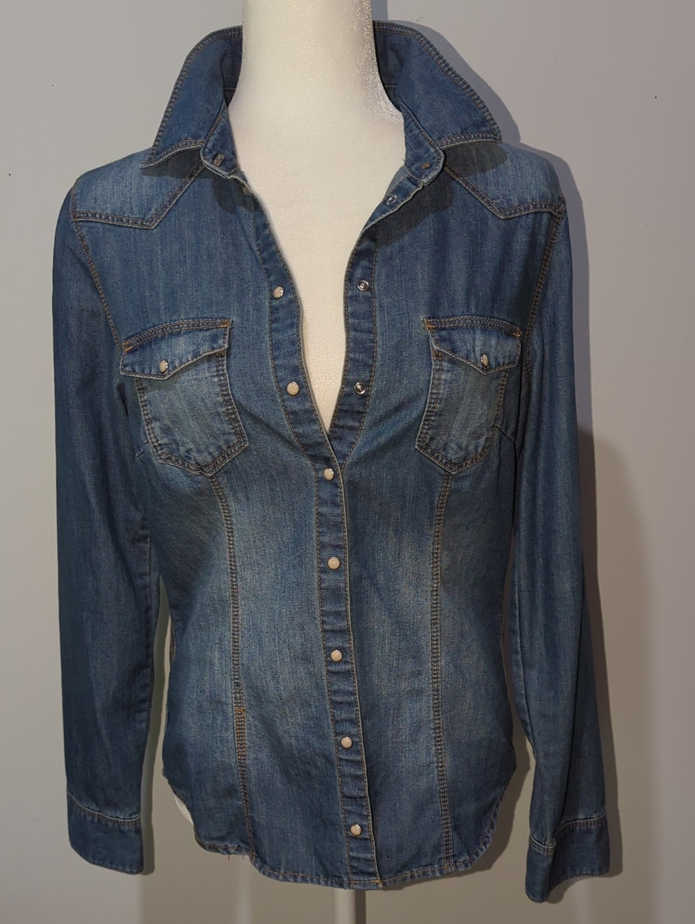 H&M Light Blue Denim Top